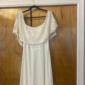NWT true white lace off shoulder Baltic Born Dress XXL